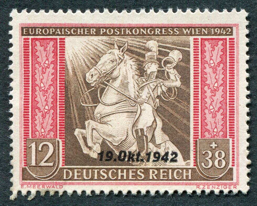 GERMANY Third Reich 1942 12pf+38pf SG815 mint MH NG Postal Union Agreement #A06
