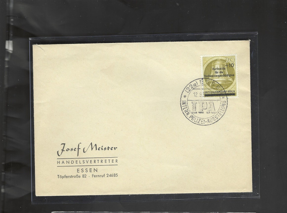 GERMANY-COVER-BERLIN-OVER PRINT-THE BELL ISSUE-1950 ISH?-SPECIAL CANCEL-F-#832