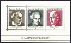 BRD FRG #MiBl5 MNH S/S 1969 50 Years Women Suffrage [1007 YTBF4 SGMS1499]