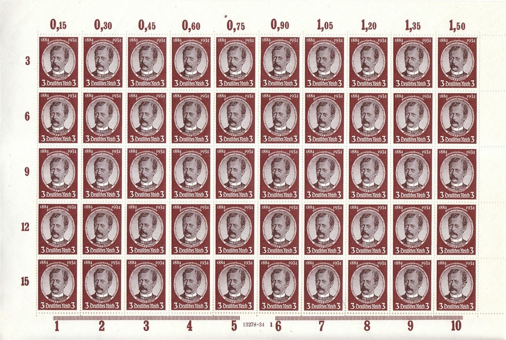 Stamp Germany Mi 540 Sc 432 Sheet 1934 3rd Reich Franz Luderitz Colonial MNH