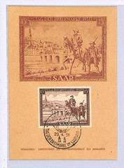 SAAR FDC *TAG DER BRIEFMARKE* 1951 MAXI CARD Saarbrücken Germany HORSES XM103