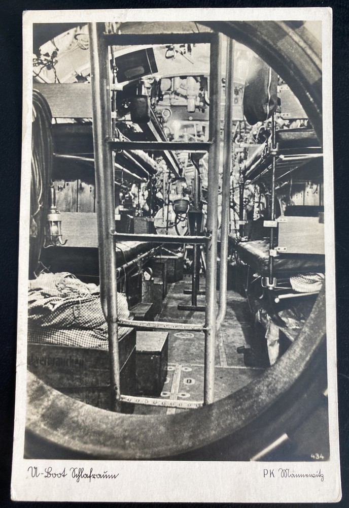 1942 leer feldpost Germany RPPC Postcard Cover U Boat submarine interior