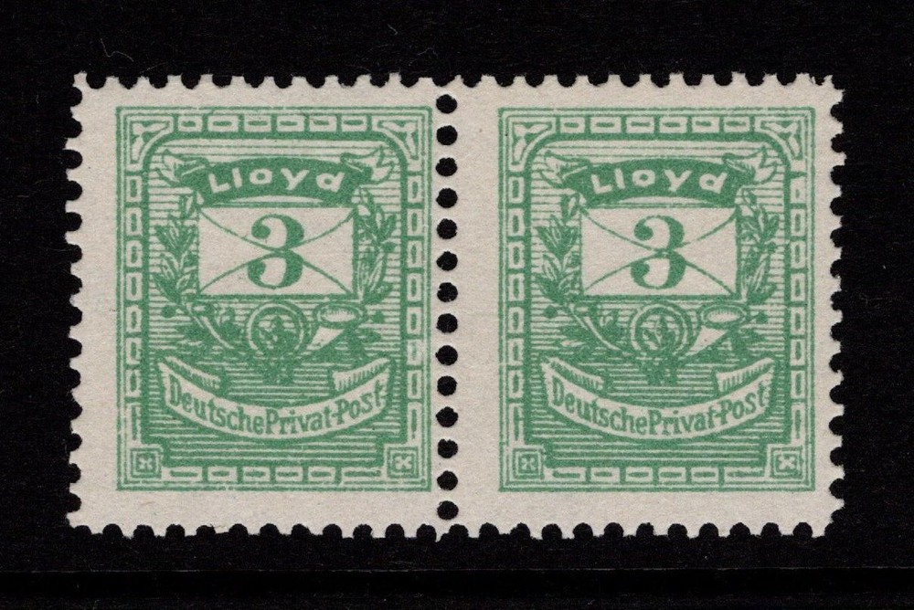 Germany Late 1890s 3p Lloyd Private Post Pair MNH – S58726