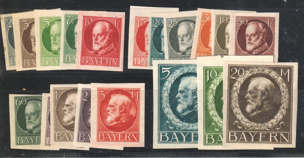 Lot Stamp Germany Reich Bavaria Bayern Classic Selection MNH MH Small Faults 1