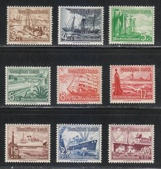 Germany 1937 MNH Mi 651-659 Sc B107-B115 Ships. Marine ** Perfect set ** 02