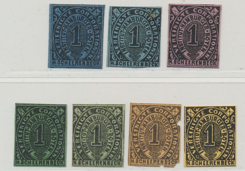 Germany Local Private Post Michel Hamburg A #5 Schwarzer Stdr. 7v MH 1862