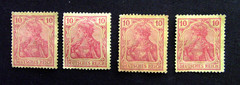 4 Deutsches Reich 10 Pfenning Stamps ( See Description )