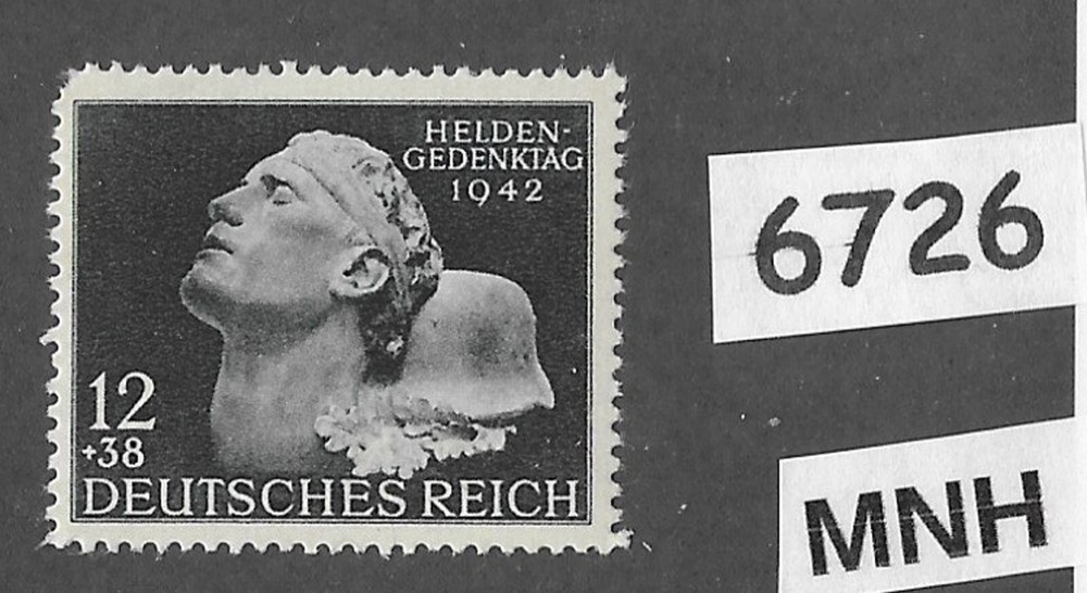 #6726 MNH stamp WWII Germany B202 Third Reich 1942 Military Hero’s Day Memorial