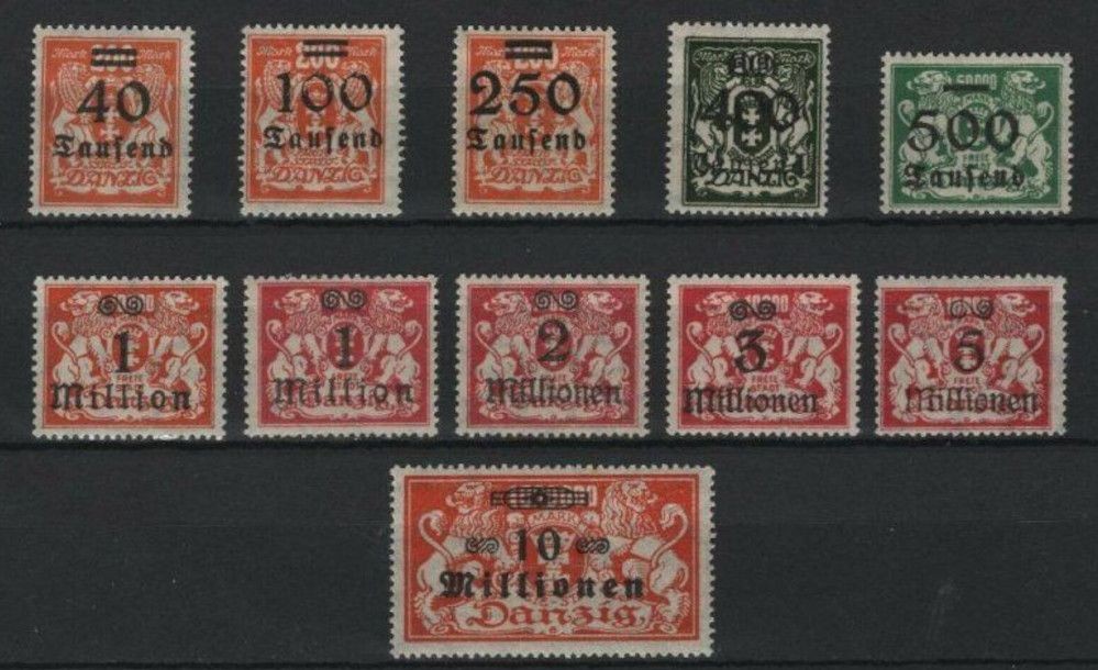 Danzig 1923 Mi.No. 158-68 *