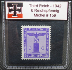 Nazi Germany Third Reich Eagle Stamp 1942 WW2 Issue Reichspfennig Rare Artifact