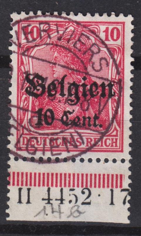 GERMANY WWI OCCUPATION BELGIUM Mi.# 14b HAN VERY FINE USED Michel cat.val. 100€