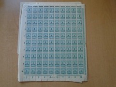 Germany: SG316 1M DM blue & SG318 4M DM green. 9 x 1920s sheets of 100 stamps.