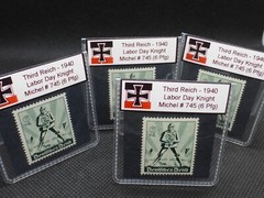 Nazi Germany WW2 Stamp 1940 Labor Day Knight Reichspfennig Rare Artifact