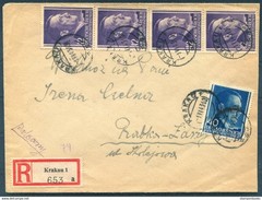 1943 Germany Poland Generalgouvernement Registered cover. Krakau – Rabka