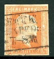 Germany 1859 Prussia 6pf Orange Scott # 10 VFU M445 ⭐⭐⭐⭐⭐⭐