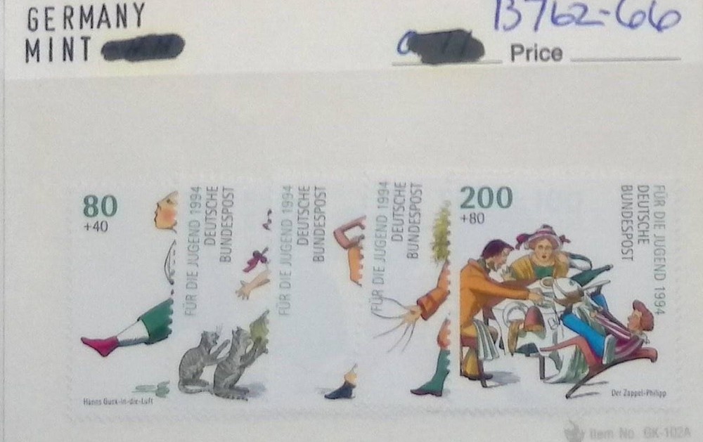 Germany Deutsche Bundespost 1994 Semi-Postal Stamp Set MNH Multi-Color