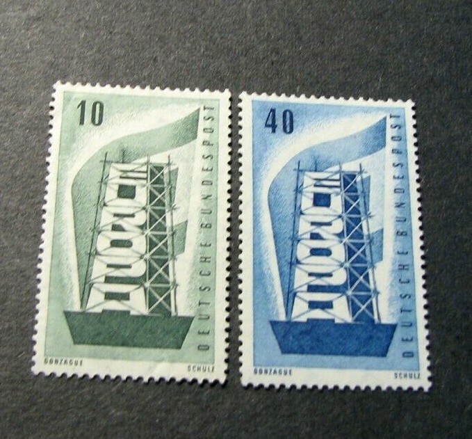 Germany Stamp Scott# 748-749 Rebuilding Europe 1956 MNH C537