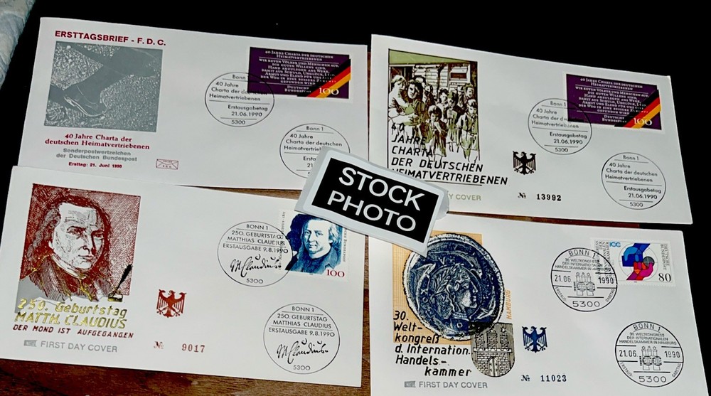 EIGHT DIFFERENT GERMANY 🇩🇪 FDC SEE BOTH SCANS LOOK 👀 1341