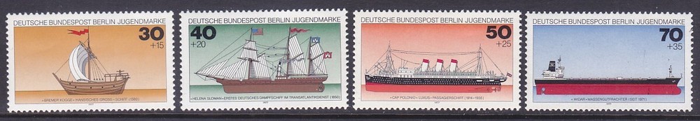 Germany Berlin 9NB133-36 MNH 1977 Historic Ships Full Set of 4 Very Fine
