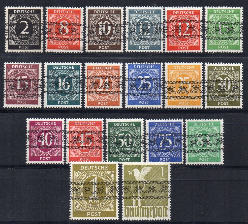 GERMANY USA BRITISCHE ZONE 1948 Sc.52I-68I-K AIX-AII K Cv.10000 € MNH SIGNED