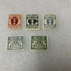 5 MHR Vintage RARE 1921-1925 Freie Stadt Danzig Stamps. Nice- $1 Ships- A DEAL!