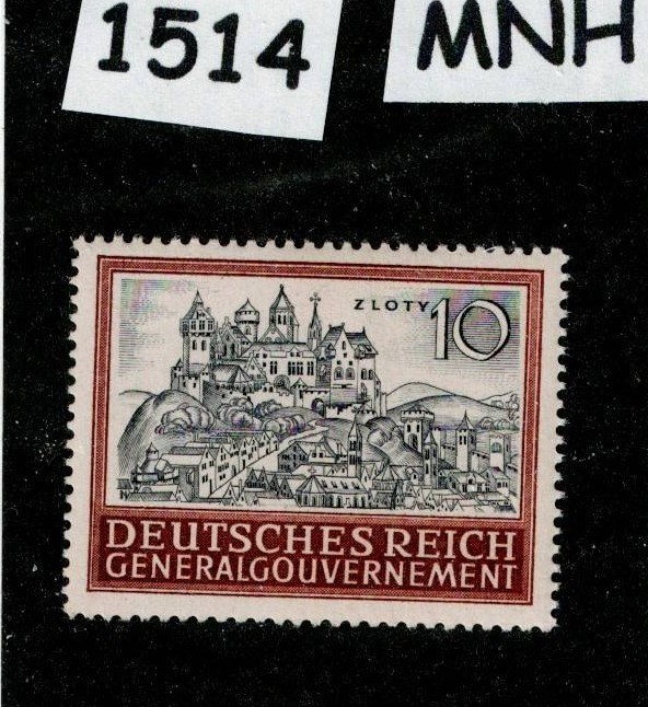 MNH stamp 10 ZL N103 General Government Occupied Cracow Poland 1944 #1514