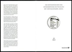 GERMANY FOLDER 2012/44 HELMUT KOHL KANZLER DER EINHEIT EHRENBÜRGER EUROPA CEPT