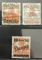GERMANY – # 28-30A Overprints Used – CV $ 58