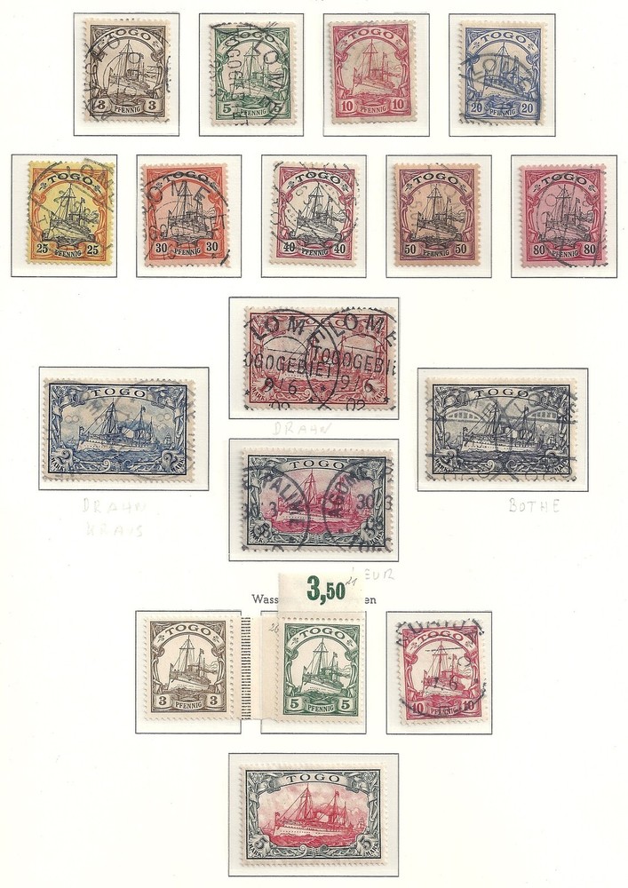 Togo 1900 MI 7-23 several signed CANC/MLH VF