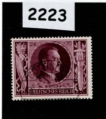 Used stamp B235 1943 Adolf Hitler 54th Birthday WWII Germany #2223