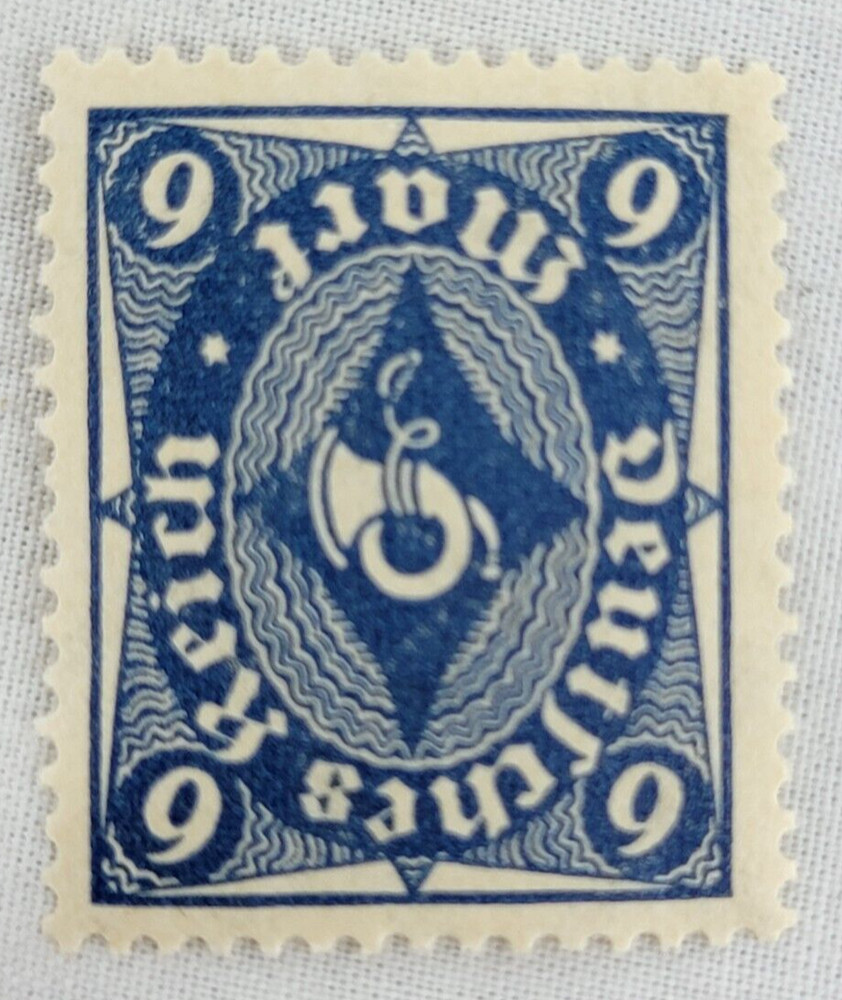 GERMANY ~ Deutrches Reich ~ Blue Stamp 9 Mark ~ Posted ~ c.1922 ~ B196
