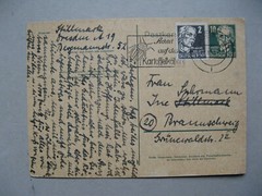 GERMANY DDR, uprated prestamped PC 1953, a. Hebel, slogancanc. Colorado beetle