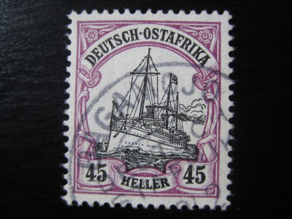 EAST AFRICA GERMAN COLONY Mi. #28 Kaiser Yacht stamp Bagamojo cancel! CV $55.00+