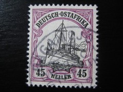 EAST AFRICA GERMAN COLONY Mi. #28 Kaiser Yacht stamp Bagamojo cancel! CV $55.00+