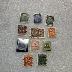 11 Vtg. USED Deutsches Reich/Germany Hindenburg Stamps; 1920- 1945; $1 Ships.