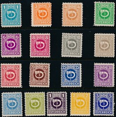 Stamp Austria Sc 4N1-17 1945 Post Horn Osterreich Set MNH