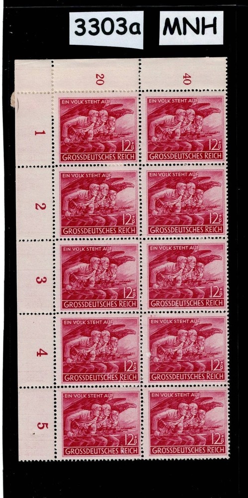 MNH stamp block B291 WWII Volkssturm People’s Army Berlin April 1945 #3303a