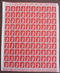 Deutsches 3rd Reich German Hitler 3 Full Sheets Stamps Hitler Head 12PF