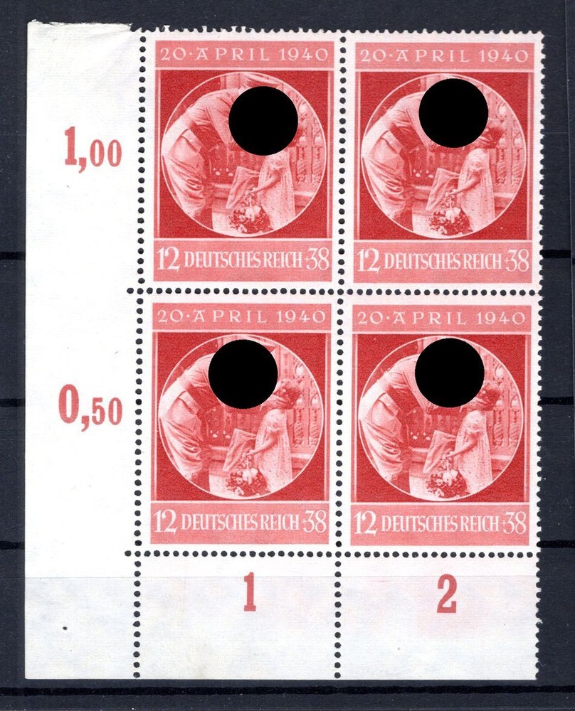 DR-3.Reich 744 Corner Edge-VB ** MNH Post Fresh (CA7516)