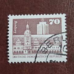 1981 Germany DDR Stamp 70pf Old Town Hall Leipzig Michel 2602 Scott 2081 S24