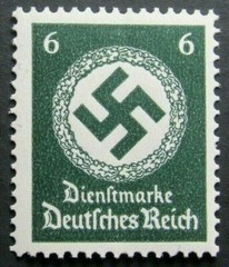 GERMAN 1934 OFFICIAL NSDAP Mi #135 NAZI GERMANY 6 PF MNH SWASTIKA STAMP