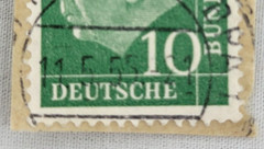 GERMANY ~ Deutrche/Bundespost ~ 10 Saufend ~ Cancelled/Posted ~ c.1954 ~ B307