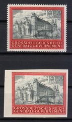 Poland WW2 1944 MNH Mi 125,125 U Sc NB41 Cracow Castle Perf and Imperf **