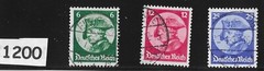 #1200 Stamp set Sc398-400 / Potsdam day / WWII Germany / Third Reich / 1933