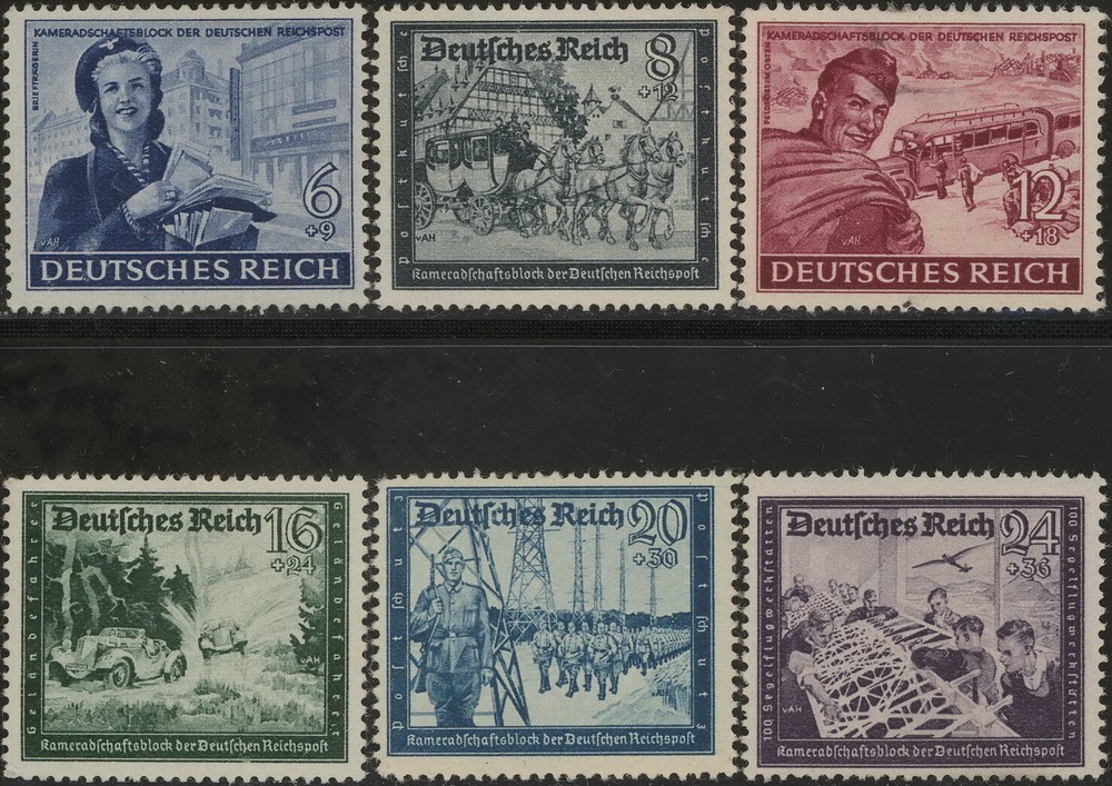 Stamp Germany Mi 888-93 Sc B272-7 WWII 3rd Reich War Gilder Post Office MNH