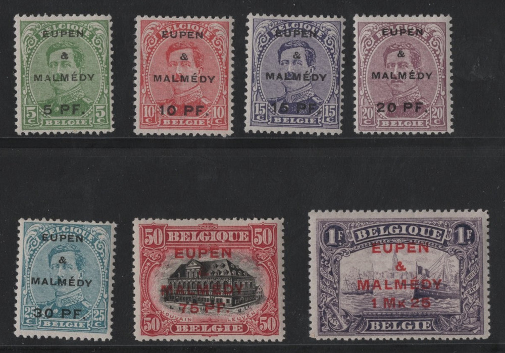 GERMANY BELGIUM 1920 EUPEN SCOTT #1N18-1N24 MINT NEVER HINGED