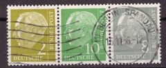 Bund BRD MiNr W13 canceled with machine cancel Berlin-Spandau 16.11.1956