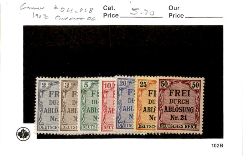 Germany, Postage Stamp, #OL1-OL8 Mint Hinged, 1903 Prussia Local (AH)
