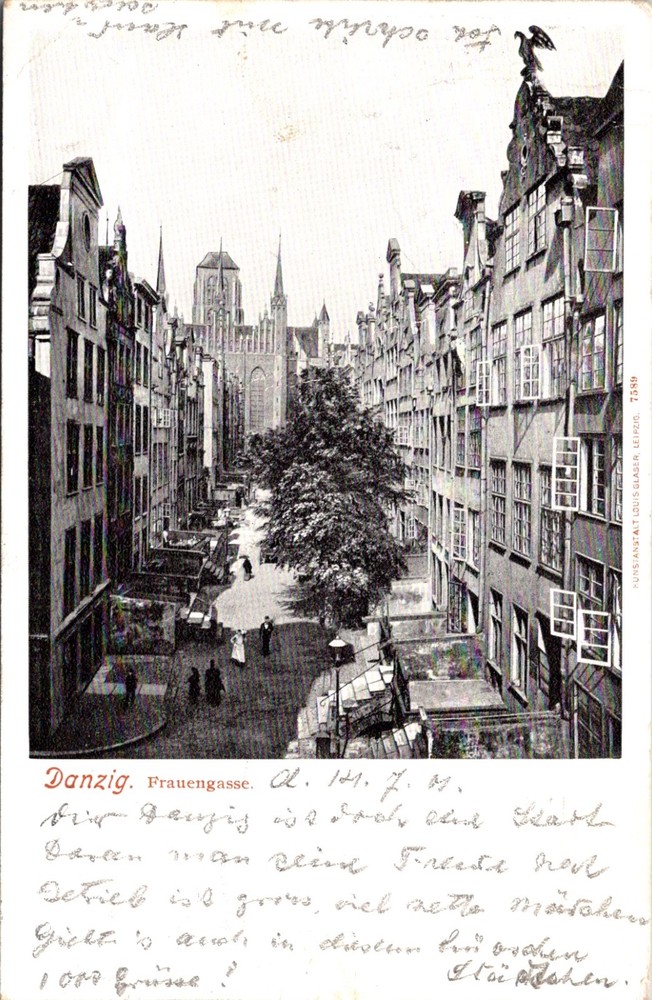 GERMANY 1901 DANZIG POSTAL HISTORY PICTORIAL POSTCARD ADDR BROMBERG CANC DANZIG