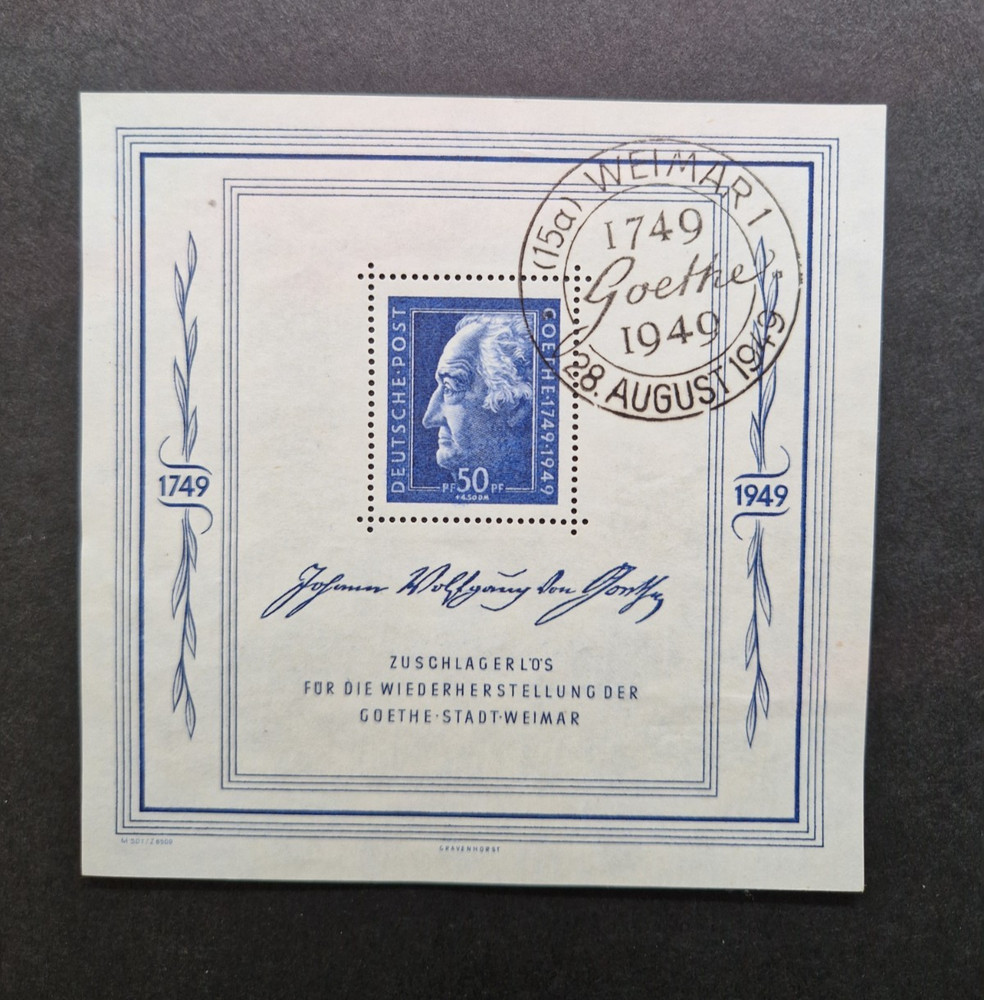 Germany, 1949 miniature sheet, SG MS R59 , used NH, ref 599
